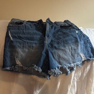 Rewash Blue Distressed Jean Shorts
